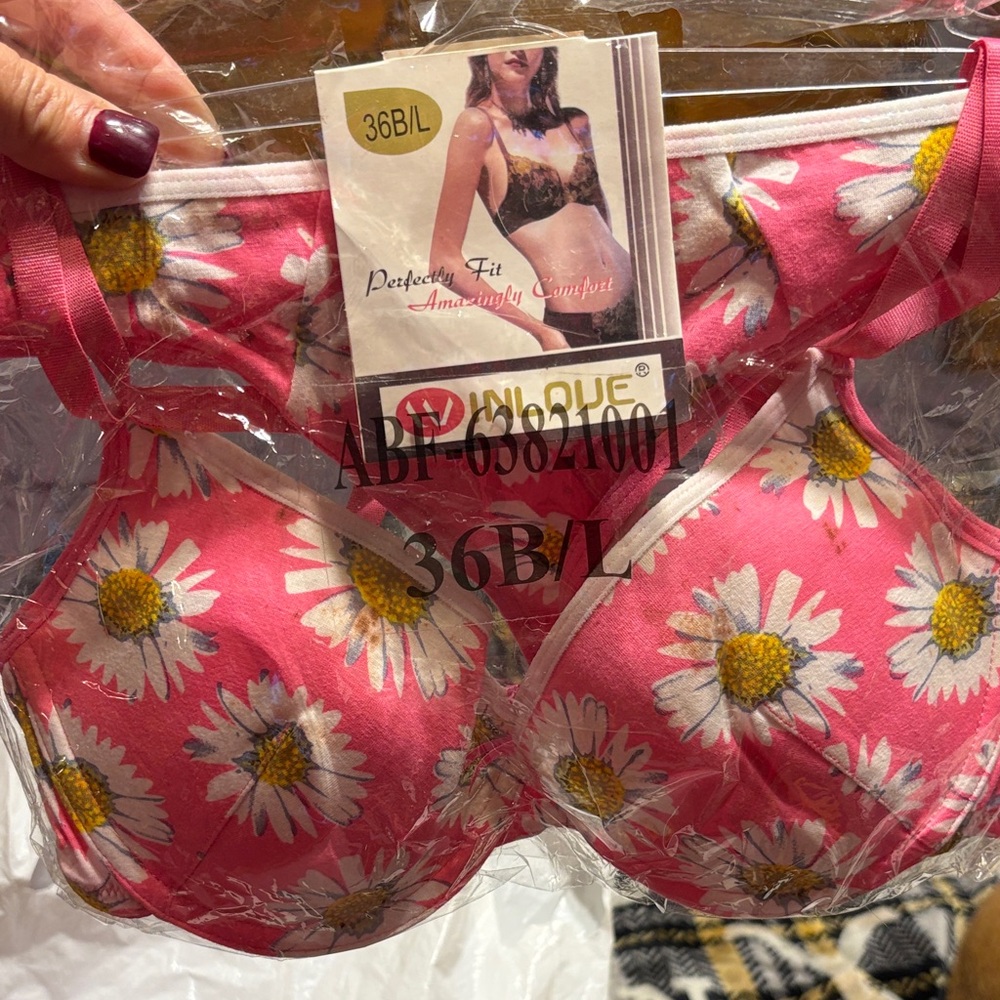 Pink Floral Women's Bra by